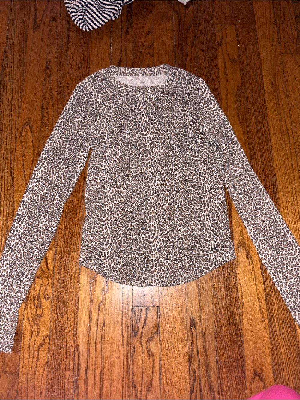 American Eagle Outfitters Leopard Print Long-Sleeve Top - Taupe & Black